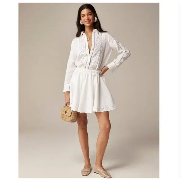 J Crew Rick Rack Trim Skirt XXL 2X White NWT Travel Beach Resort CA724 J.Crew - Picture 1 of 4